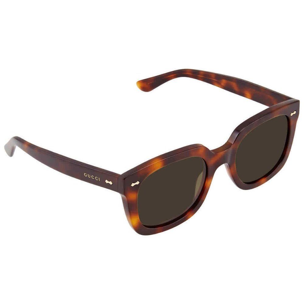 NEW Gucci Green Havana Rectangular Men's Sunglasses